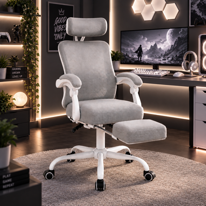 Chaise de Bureau Ergonomique Avec Repose-Pieds