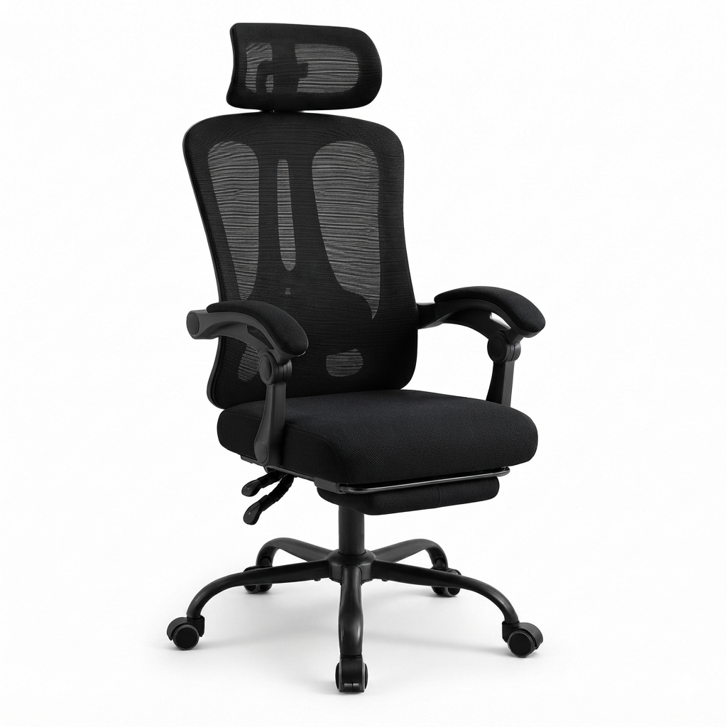 Chaise de Bureau Ergonomique Avec Repose-Pieds