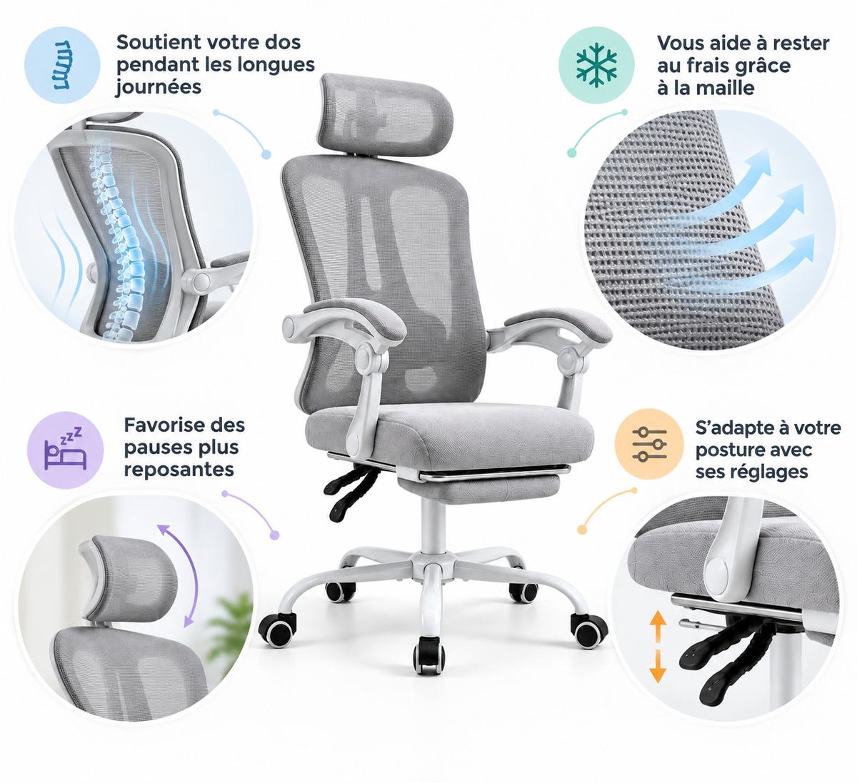 Chaise Ergonomique SYLLAISE® Pro-Mesh
